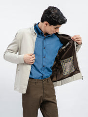 Cream Structured Baracuta Jacket