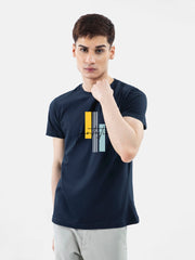 Navy Blue 'Funtastic' Printed Crew Neck T-Shirt