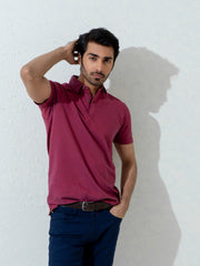 Magenta Pique Mercerized Polo Shirt