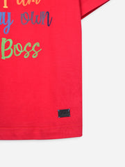 Red Graphic Printed Casual T-shirt