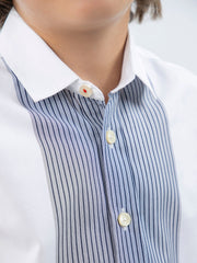 White Formal Shirt With Contrasting Front