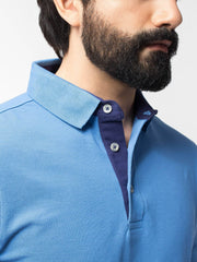 Slim-Fit Blue Pima Polo Shirt