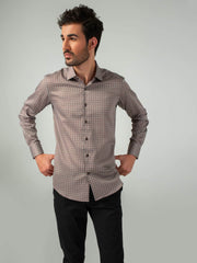 Brown Motif Printed Shirt