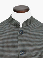 Brown Houndstooth Structured Waistcoat