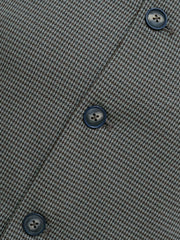 Brown Houndstooth Structured Waistcoat