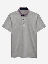 Brown Mercerized Pique Polo With Maroon Printed Collar