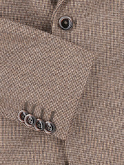 Brown Micro Houndstooth Pattern Wool & Cashmere Blazer - Sartoria