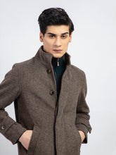 Brown Striped Wool Blended Long Coat - Limited Edition