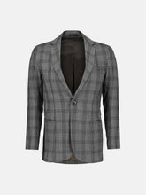 Brown Wool Checkered Blazer