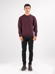 Burgundy Long Sleeve Crew neck Sweatshirt