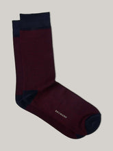 Burgundy & Blue Dobby Mercerized Socks