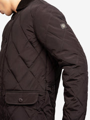 Burgundy Sportsquilt Long Jacket With Corduroy Collar