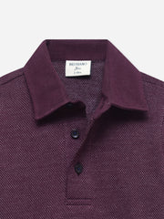 Burgundy Dobby Casual Polo - Junior