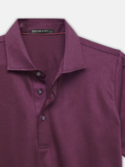 Burgundy Mercerized Polo With Cutaway Collar