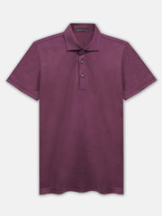 Burgundy Mercerized Polo With Cutaway Collar