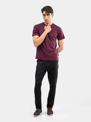 Burgundy Regular Fit Crew Neck T-Shirt