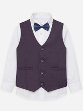 Burgundy Structured Vest With Bow - Junior