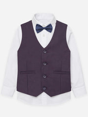 Burgundy Structured Vest With Bow - Junior