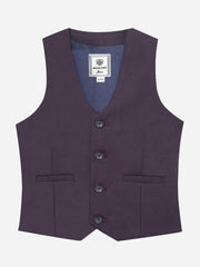 Burgundy Structured Vest With Bow - Junior