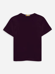 Burgundy 100% Cotton Casual Tee With Detailing