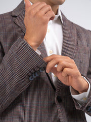 Burgundy Checkered Blazer