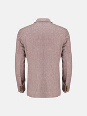 Burgundy Dobby Structured Wool Cashmere Blazer - Sartoria