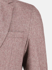 Burgundy Dobby Structured Wool Cashmere Blazer - Sartoria