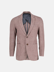 Burgundy Dobby Structured Wool Cashmere Blazer - Sartoria