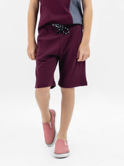 Burgundy Knitted Casual Summer Short
