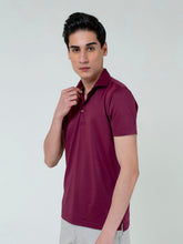 Burgundy Performance Polo With Cutaway Collar