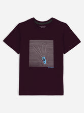 Burgundy Printed 'Boat' Casual tee