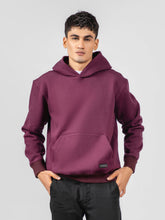 Burgundy Relaxed Fit Pullover Hoodie