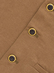 Camel Brown Twill Formal Vest With Bow - Junior
