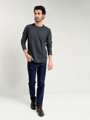 Charcoal Neppy Long Sleeve T-shirt