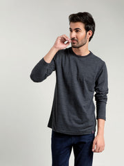 Charcoal Neppy Long Sleeve T-shirt