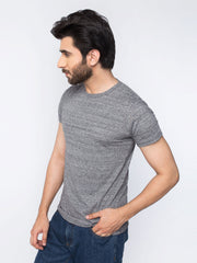 Charcoal Textured Half Sleeve T-Shirt