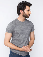 Charcoal Textured Half Sleeve T-Shirt