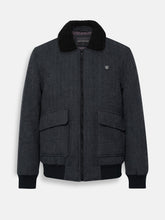 Charcoal Wool Blended Aviator Jacket With Sherpa Collar