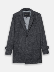 Charcoal Wool Blended Over Coat