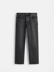 Charcoal Grey Straight Fit Casual Denim