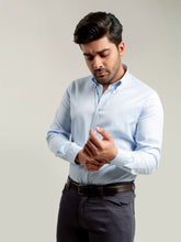 Classic Blue Twill Button Down Shirt