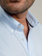 Classic Blue Twill Button Down Shirt