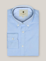 Classic Blue Twill Button Down Shirt