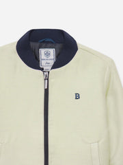 Cream Moleskin Quilted Bomber Jacket - Junior