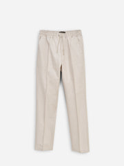 Cream Linen Blended Pajama Trouser