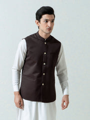 Dark Brown Formal Twill Waistcoat