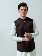 Dark Brown Formal Twill Waistcoat