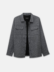 Dark Grey Structured Over-Shirt With Front Flap Pockets
