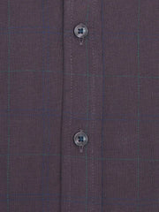 Dark Purple Structured Checkered Shirt