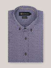 Dark Burgundy Printed Half Sleeve Shirt